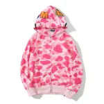 A Bathing Ape Camouflage Pink Bape Shark Hoodie