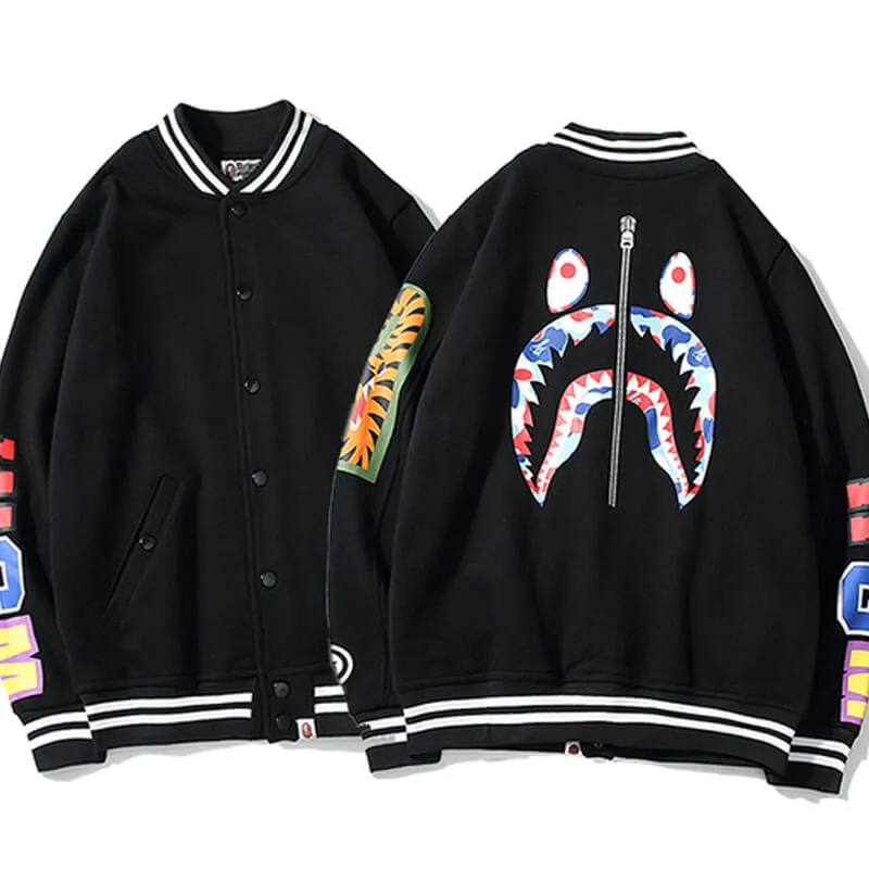 A Bathing Ape Varsity Bape Shark WGM Jacket A Bathing Ape Varsity Bape Shark WGM Jacket