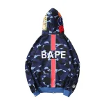 BAPE 1ST Ape OG Blue Full Camo Shark Full Zip up Hoodie
