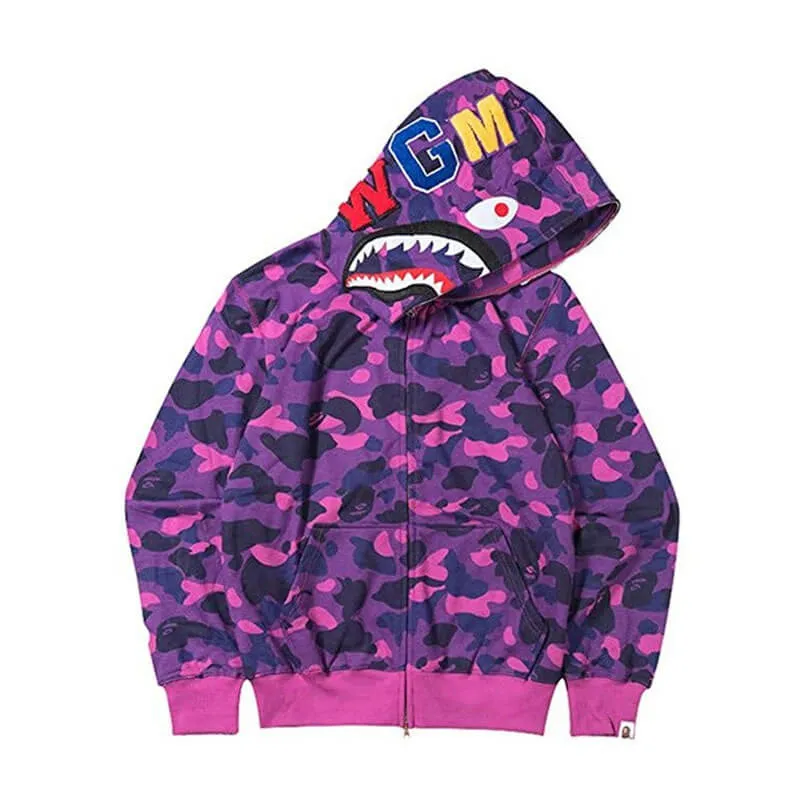 Bape Abc Camo Shark Full Zip Hoodie Blue Bape Abc Camo Shark Full Zip Hoodie Blue