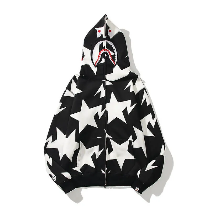 Black And White Bape Shark Hoodie Black And White Bape Shark Hoodie