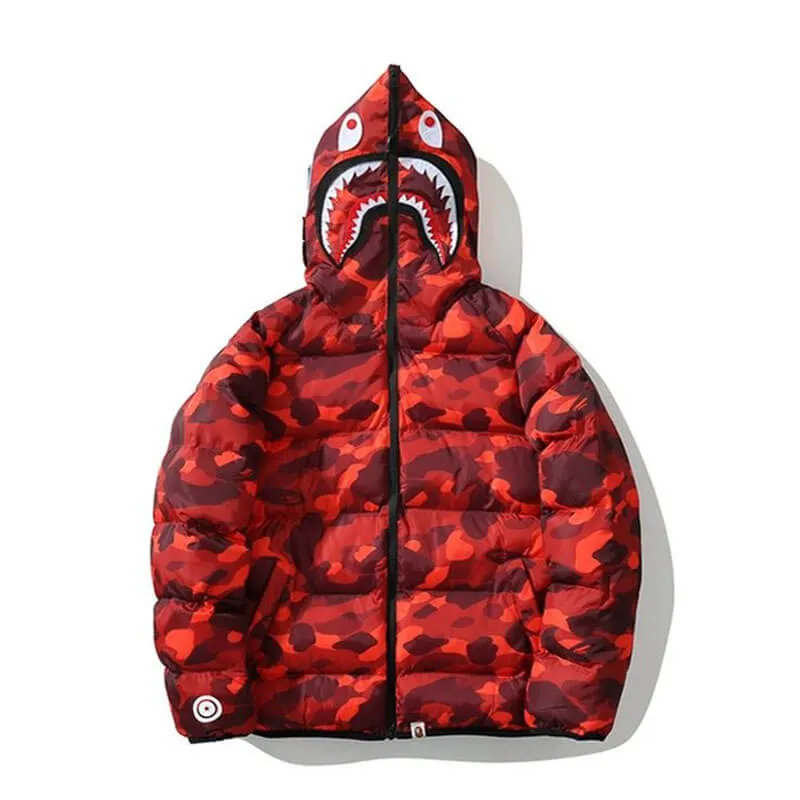 Camouflage Hooded Zipper Red Bape Shark Jacket Camouflage Hooded Zipper Red Bape Shark Jacket