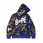Camouflage New Bape Camo Shark Zip Up Hoodie