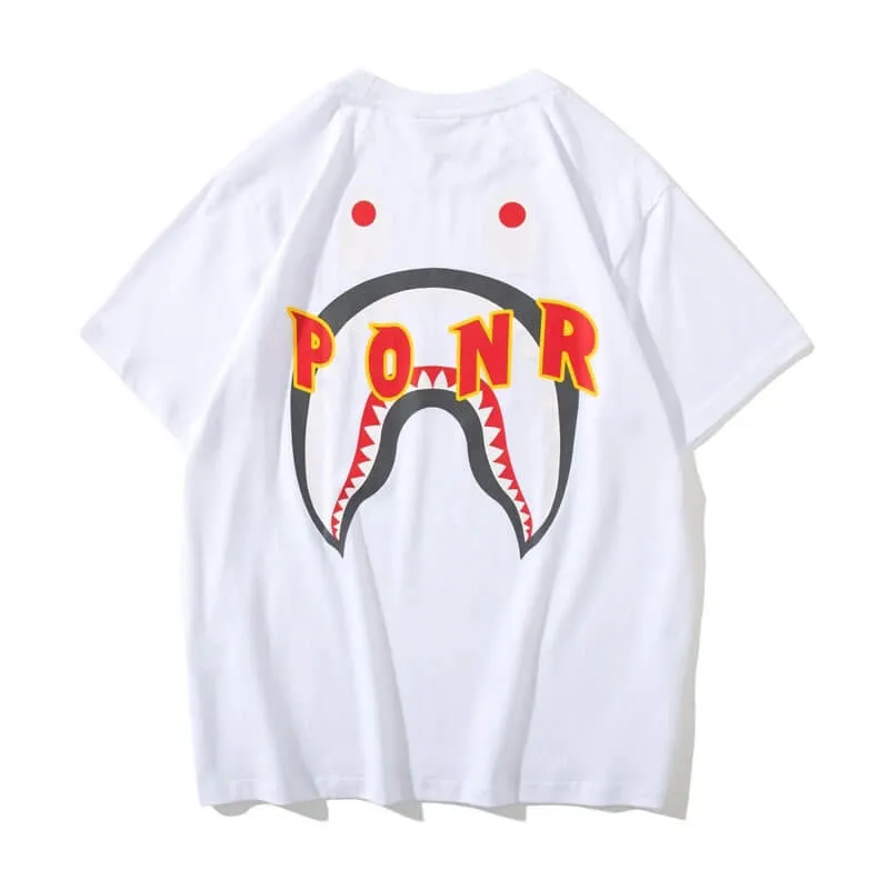 Casual White Bape Shark Camo PONR Shirt Casual White Bape Shark Camo PONR Shirt