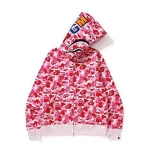 Full Zip APC Bape Shark Hoodie Pink Camo