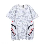 Grey and Pink Bape Shark Mouth Shirt