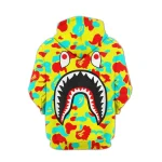 Long Sleeve Camouflage Bape Shark 3d Printed Hoodie
