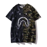 Short Sleeve Camouflage Bape Shark Camo T Shirt