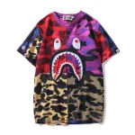 Short Sleeve Camouflage Bape Shark Camo T Shirt