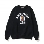 White And Black Bape College A Bathing Ape Sweatshirts