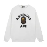 White And Black Bape College A Bathing Ape Sweatshirts